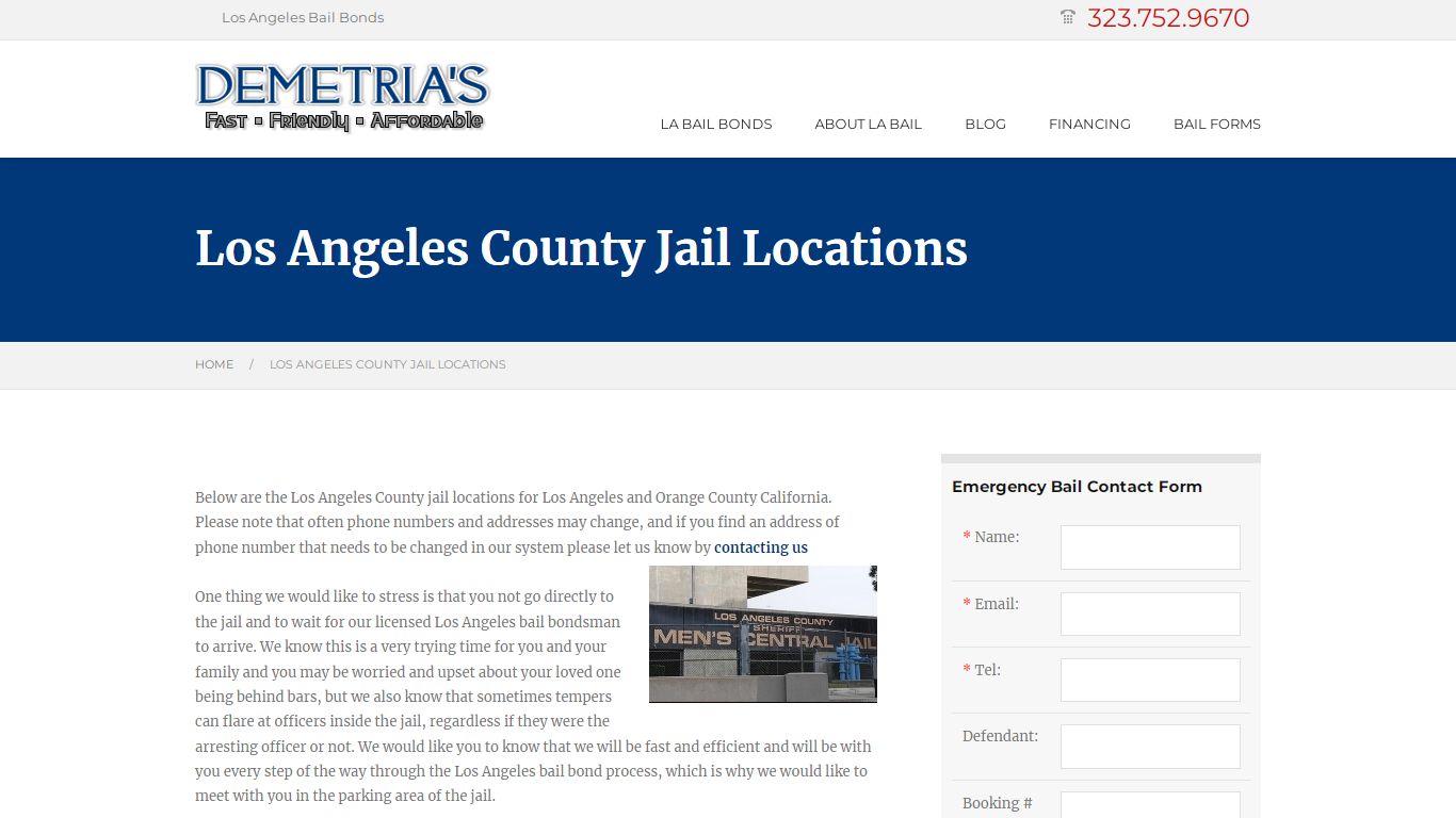 Los Angeles County Jail Locations - Los Angeles Bail Bonds